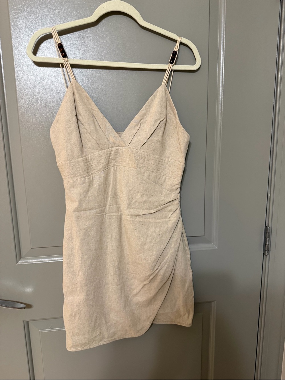 Zara Cream Double-Spaghetti Strap Slip Dress